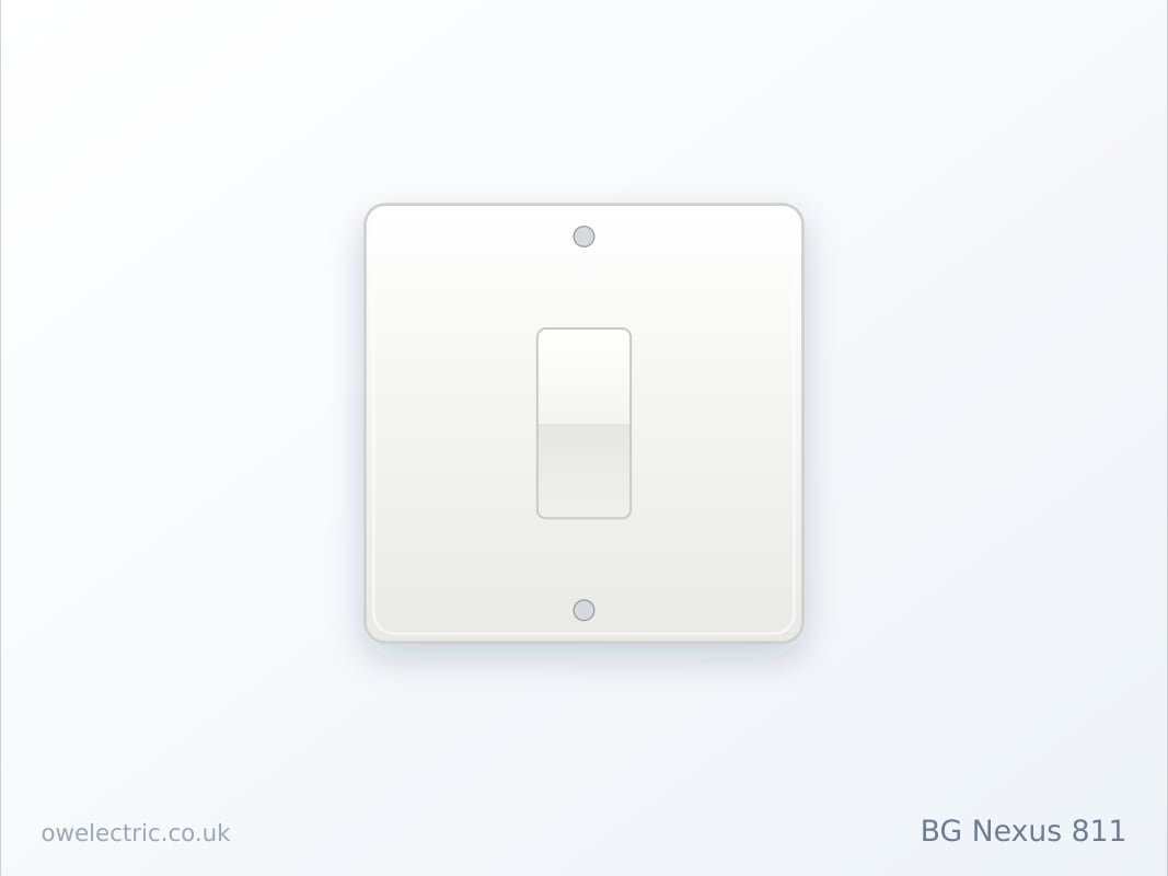 BG Nexus 811 1 Gang 1 Way 20A 16AX Light Switch, White Moulded (811) sold online by OW Electric London