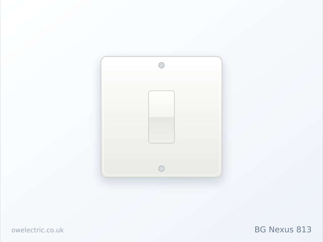 BG Nexus 813 1 Gang Intermediate 20A 16AX Light Switch, White Moulded (813) sold online by OW Electric London