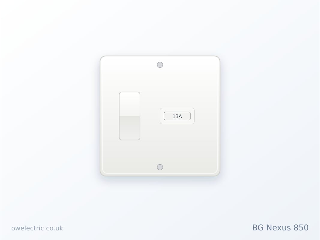 BG Nexus 850 13A Switched Fused Connection Unit, White Moulded (850) sold online by OW Electric London