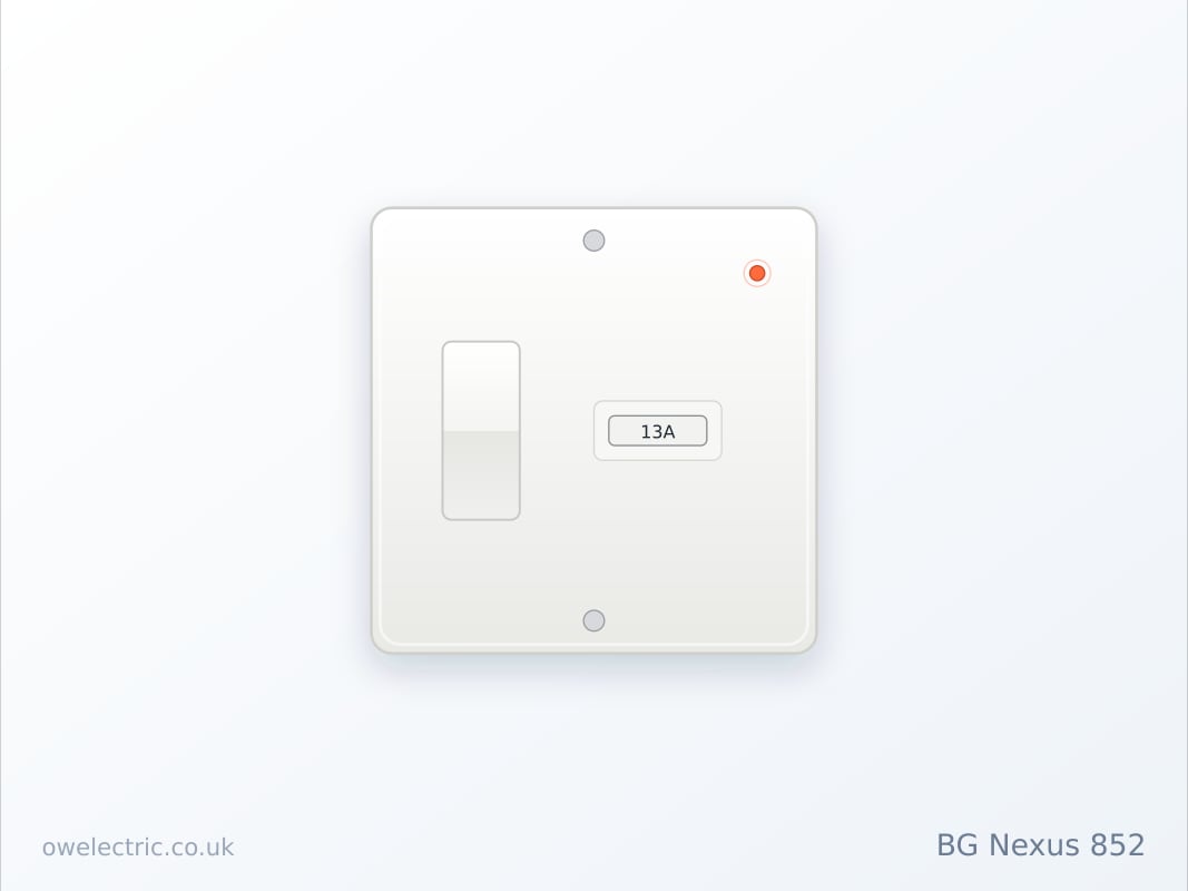 BG Nexus 852 13A Switched Fused Connection Unit with Neon, White Moulded (852) sold online by OW Electric London