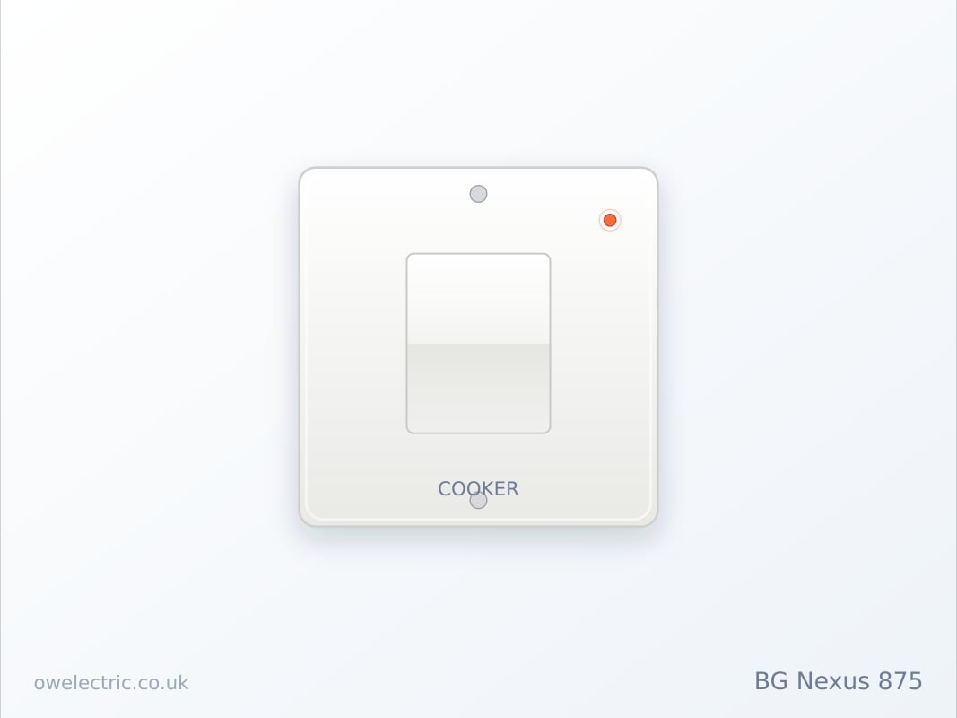 BG Nexus 875 45A Double Pole Cooker Switch, White Moulded (875) sold online by OW Electric London