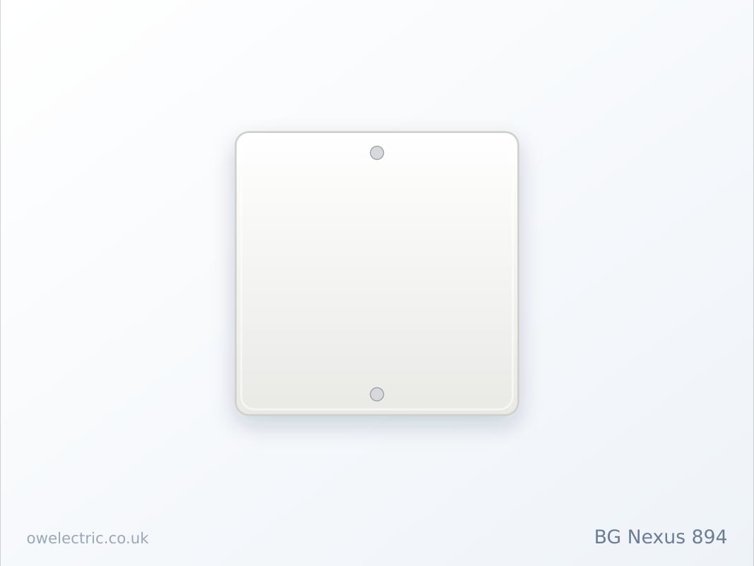 BG Nexus 894 1 Gang Blank Plate, White Moulded (894) sold online by OW Electric London