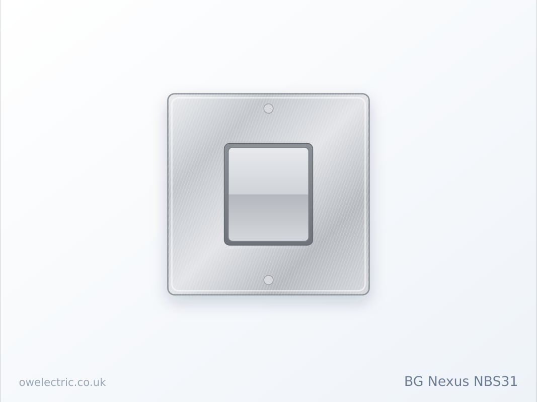BG Nexus NBS31 20A Double Pole Switch, Brushed Steel (NBS31) sold online by OW Electric London