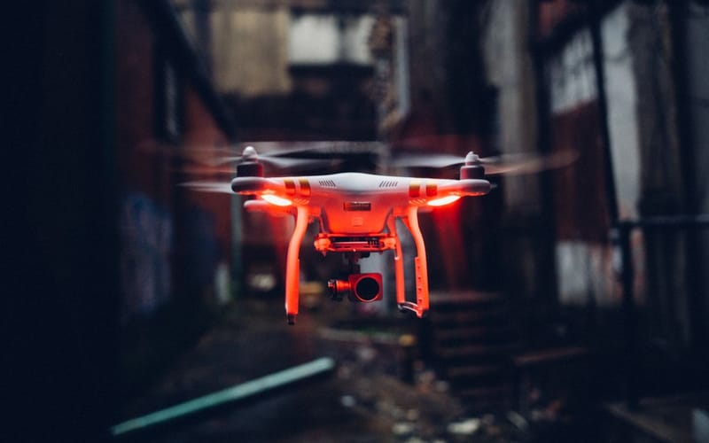 Research drone with onboard AI in flight - drones, robotics and AI platforms from OW Electric London